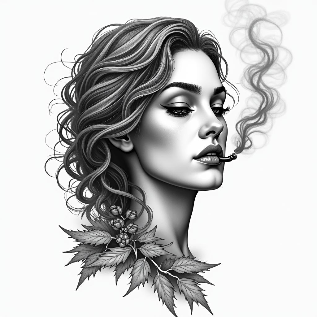 Maria, autumn, Gemini sign, smokinghigly detailed tattoo - Variation 1
