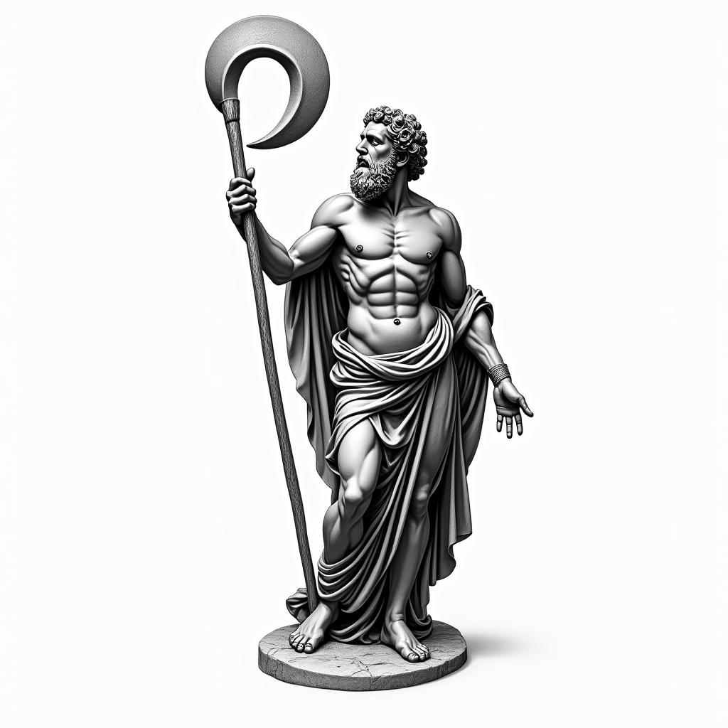 Asclepius holding rod 
Greek mythologyhigly detailed tattoo - Variation 4