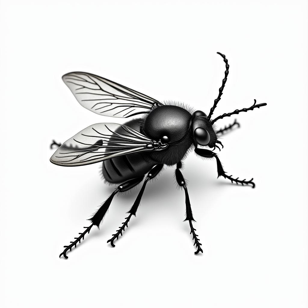 Beetle that flieshigly detailed tattoo - Variation 4
