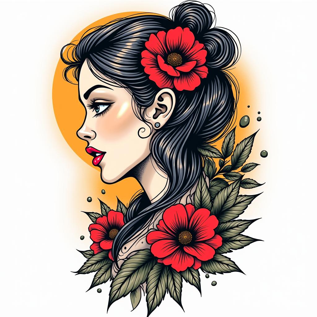 Christina, Sagittarius, Germanyin pop art style tattoo, featuring bold and vibrant colors, exaggerated outlines, iconic imagery, inspired by comic books and speech bubbles, comic book characters, retro pop culture - Variation 4