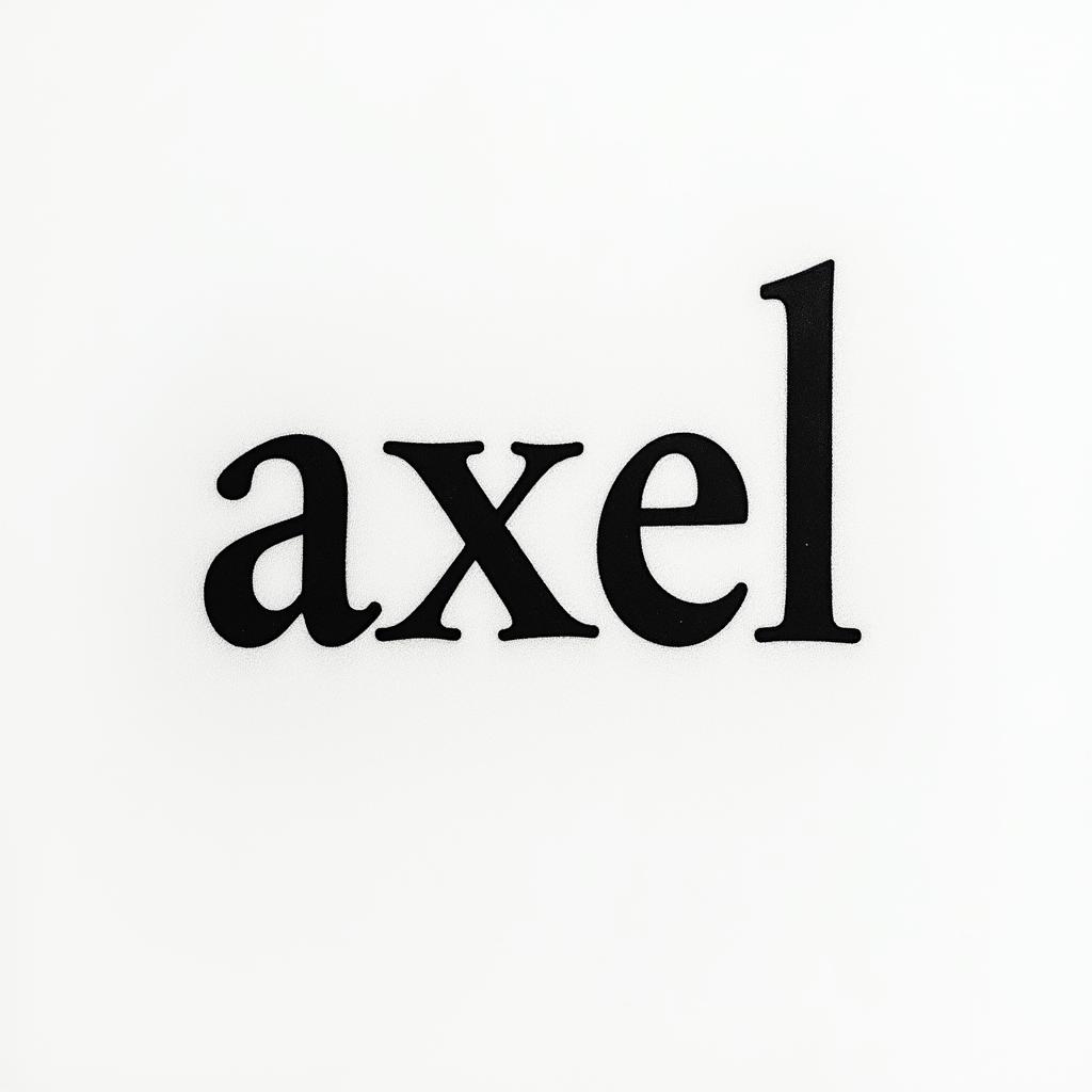 Axelminimalist text-based tattoo, Monospace font ultra-realistic, perfectly placed, high-quality font design, photo-realistic shading, 8k, high quality, finely detailed typograph - Variation 2