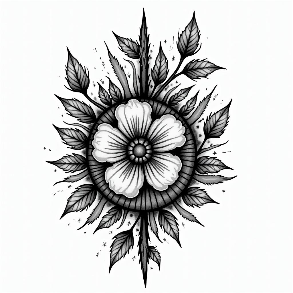 Sliding stopin authentic tattoo style, incorporating traditional modifications, bold black outlines, solid color fills, featuring classic authentic elements - Variation 4