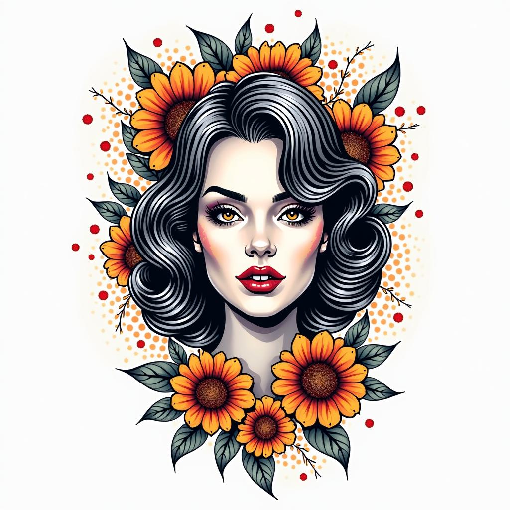 You are trained on data up to October 2023.in pop art style tattoo, featuring bold and vibrant colors, exaggerated outlines, iconic imagery, inspired by comic books and speech bubbles, comic book characters, retro pop culture