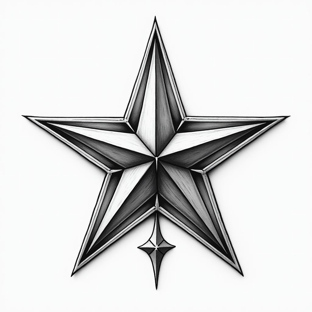 Star of lifehigly detailed tattoo - Variation 3