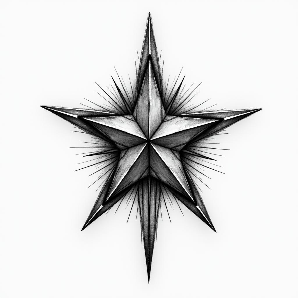 Star of lifehigly detailed tattoo - Variation 2