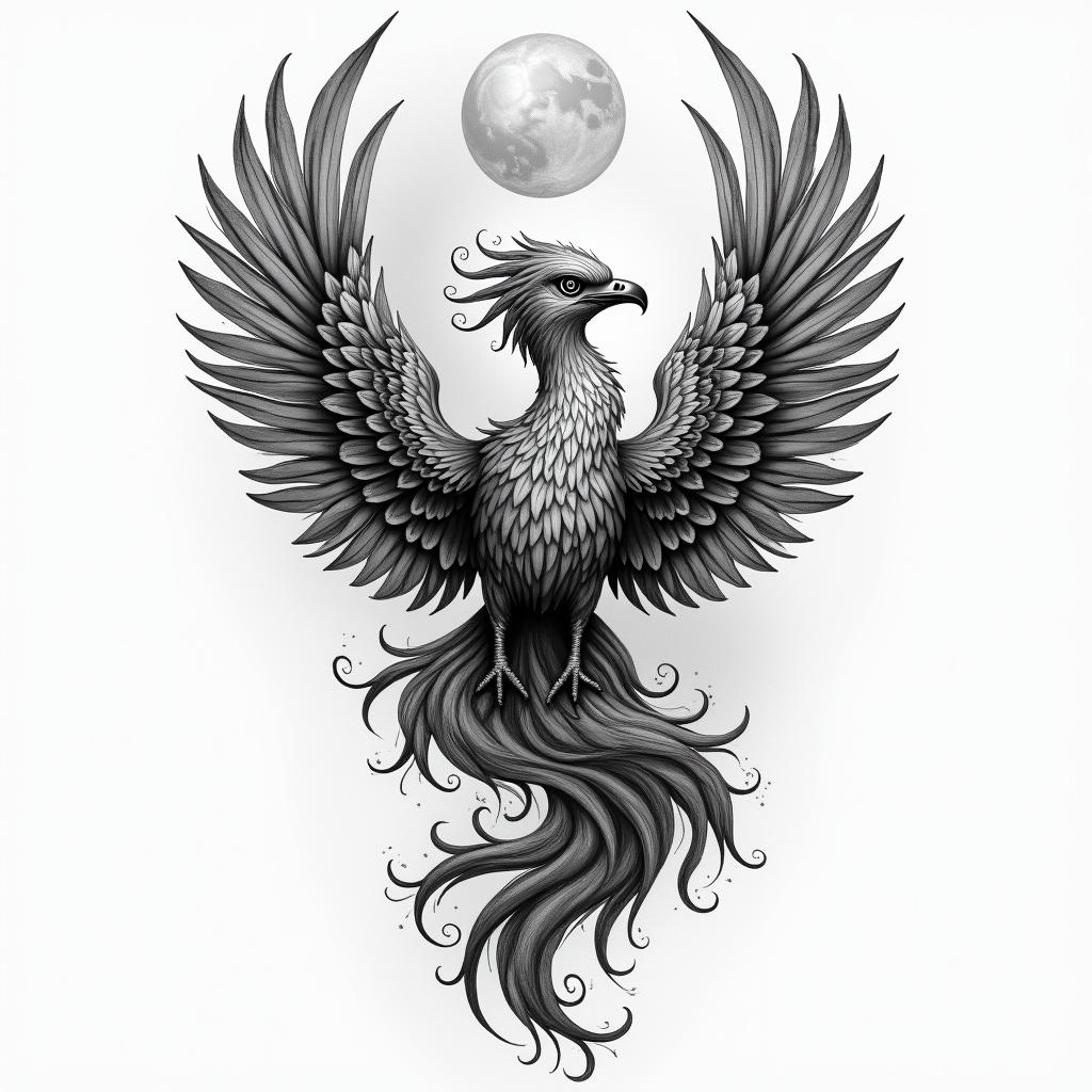 Strength perseverance resilience phoenix moonhigly detailed tattoo