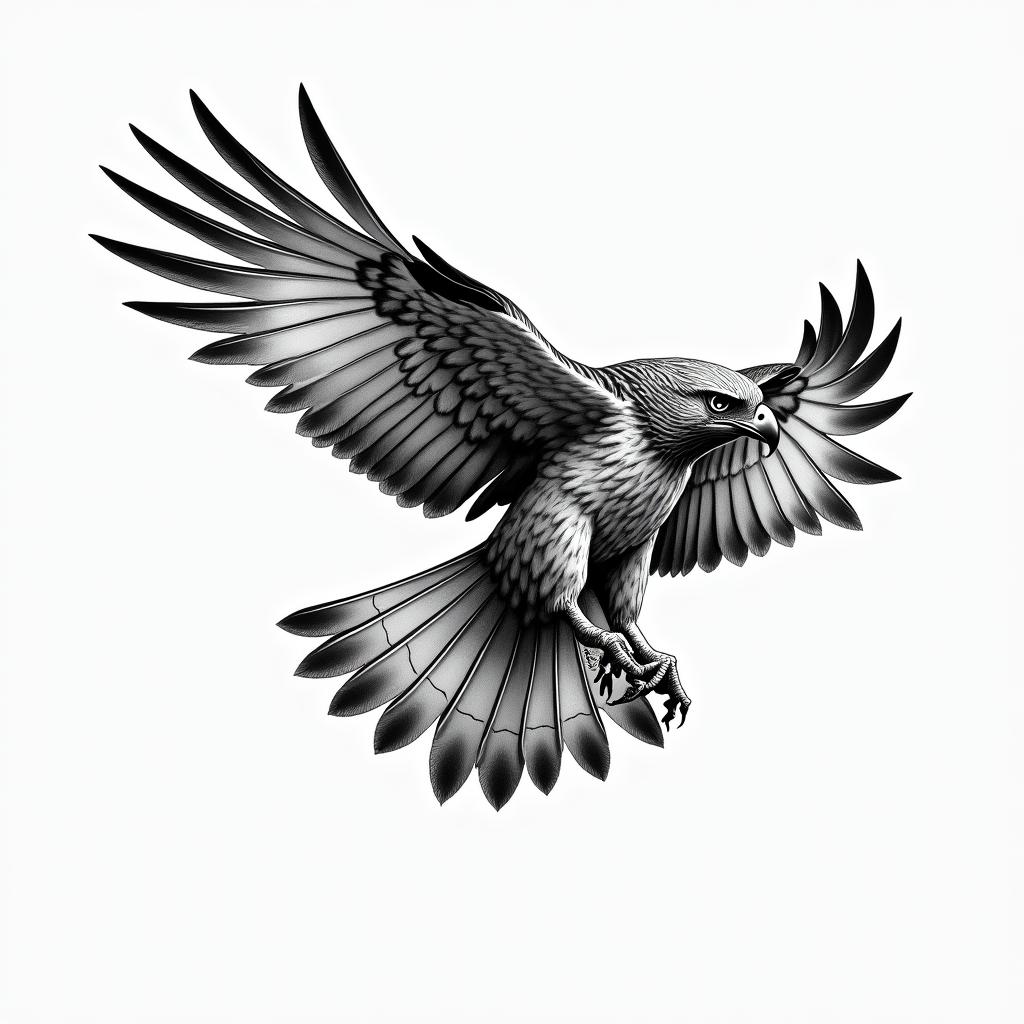 Hawkhigly detailed tattoo - Variation 7
