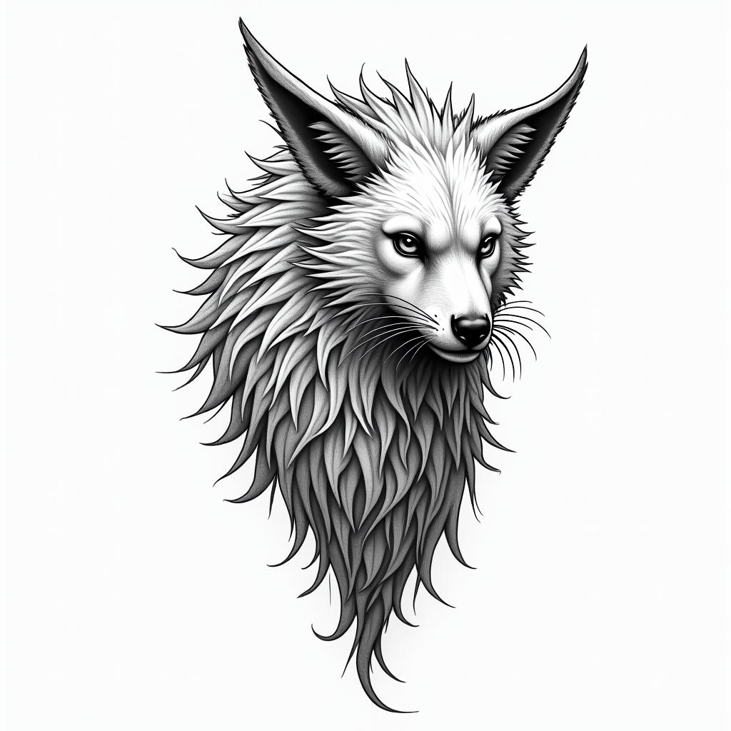 Destiny spirit animalin new school tattoo, pop culture, modern, detailed tattoo, illustrative - Variation 3