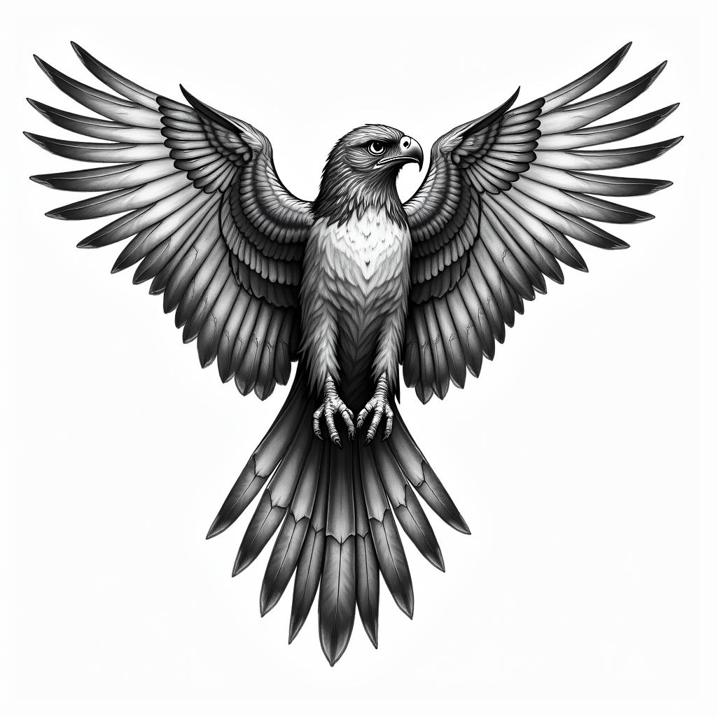 Hawkin bohemian style tattoo, 8k - Variation 4