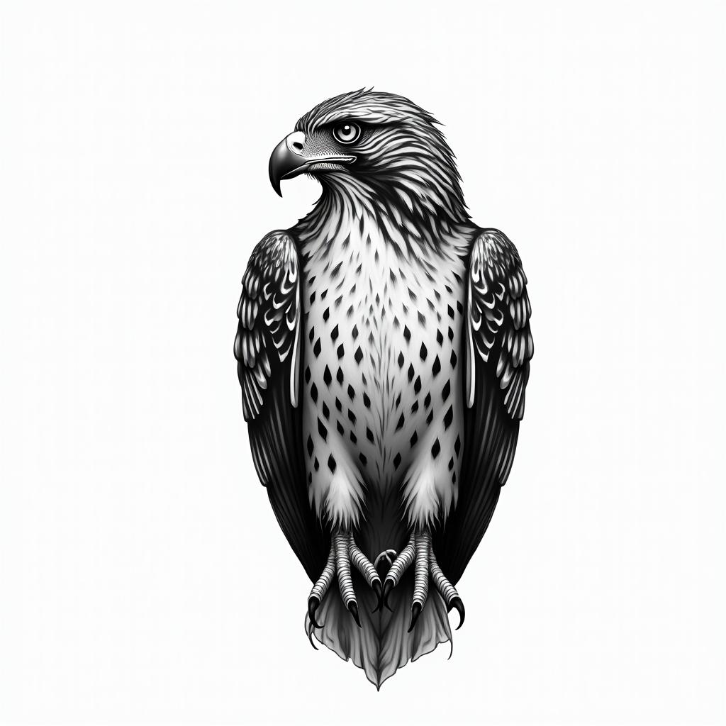 Hawkin bohemian style tattoo, 8k - Variation 2