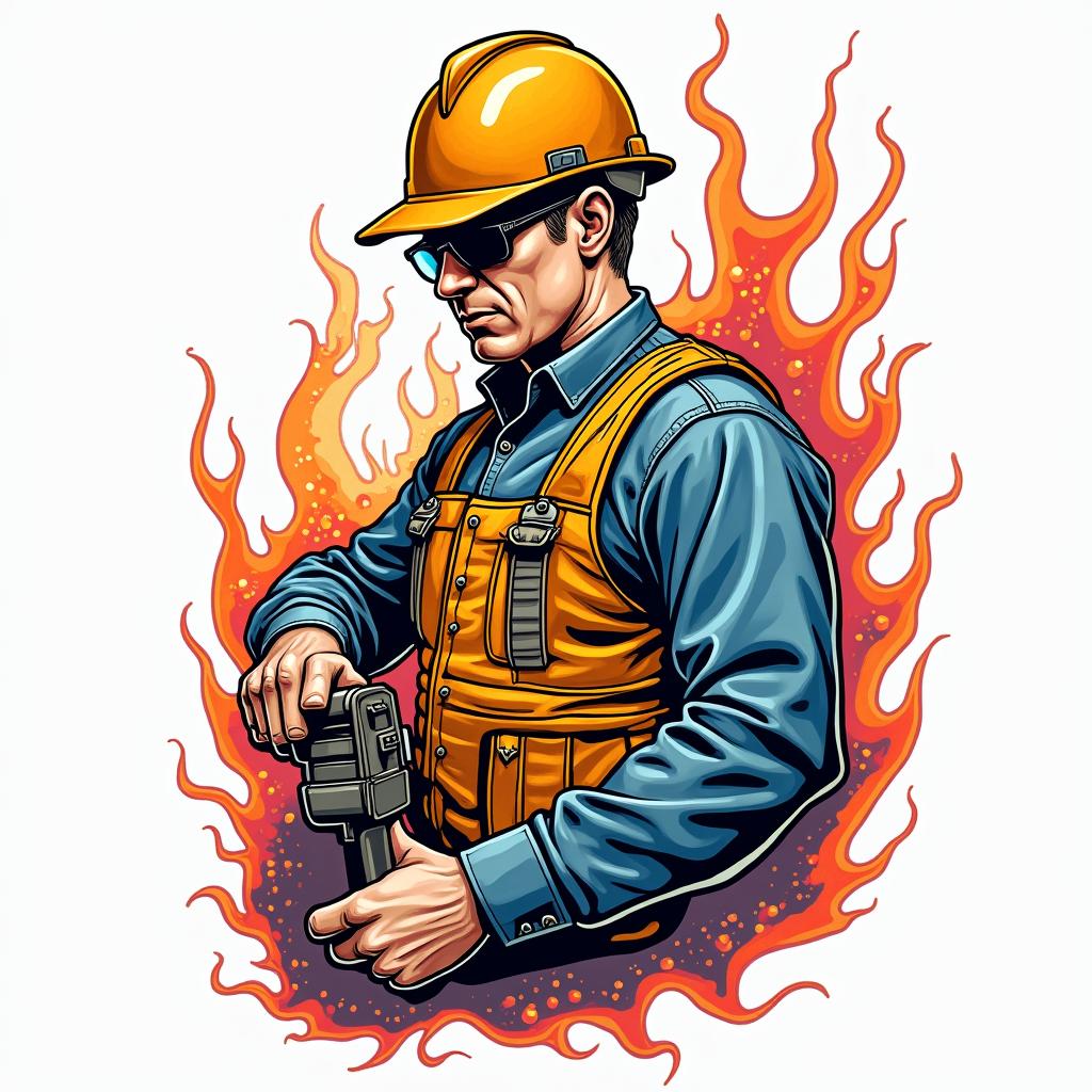 Collins construction companyin pop art style tattoo, featuring bold and vibrant colors, exaggerated outlines, iconic imagery, inspired by comic books and speech bubbles, comic book characters, retro pop culture