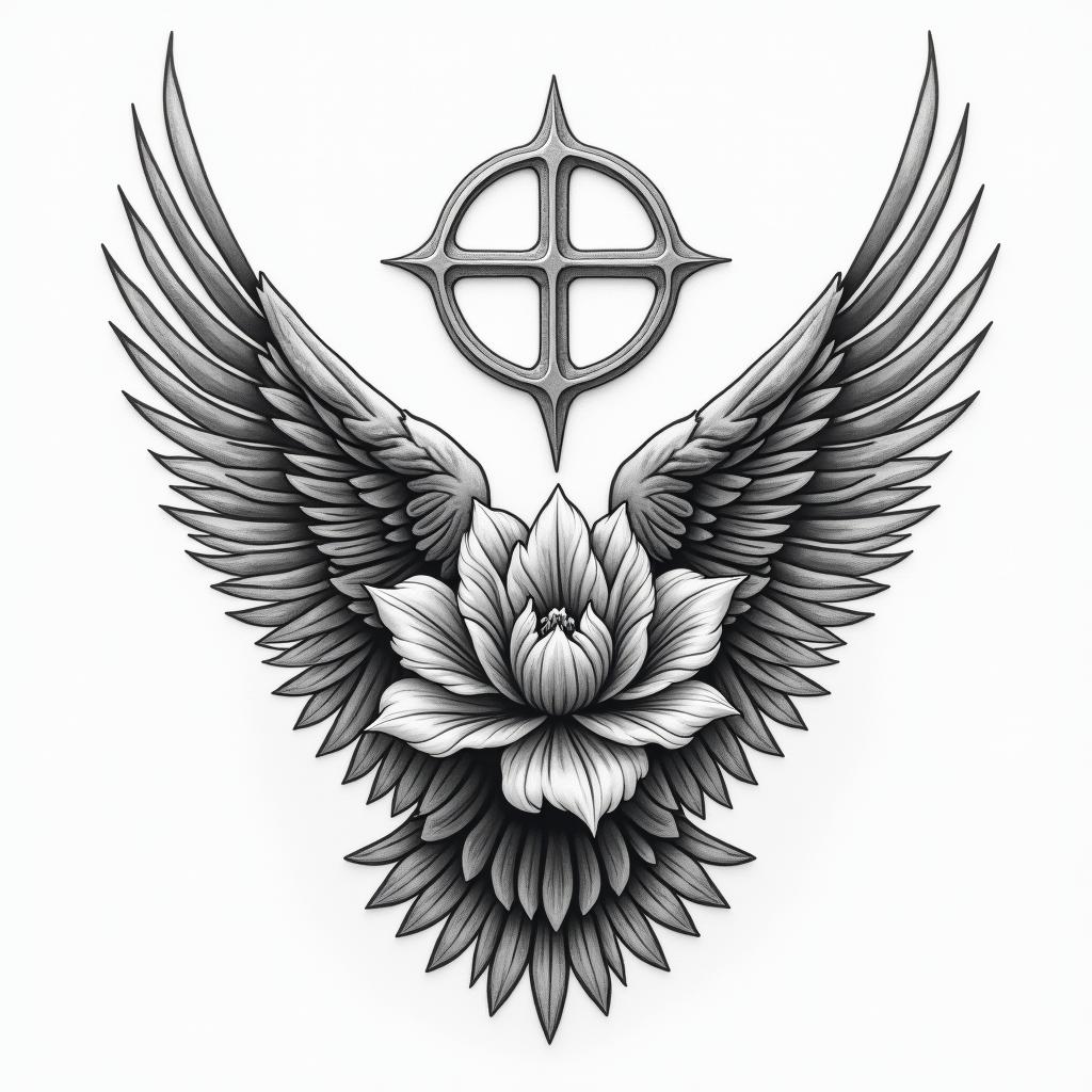 Healing peace and freedomhigly detailed tattoo