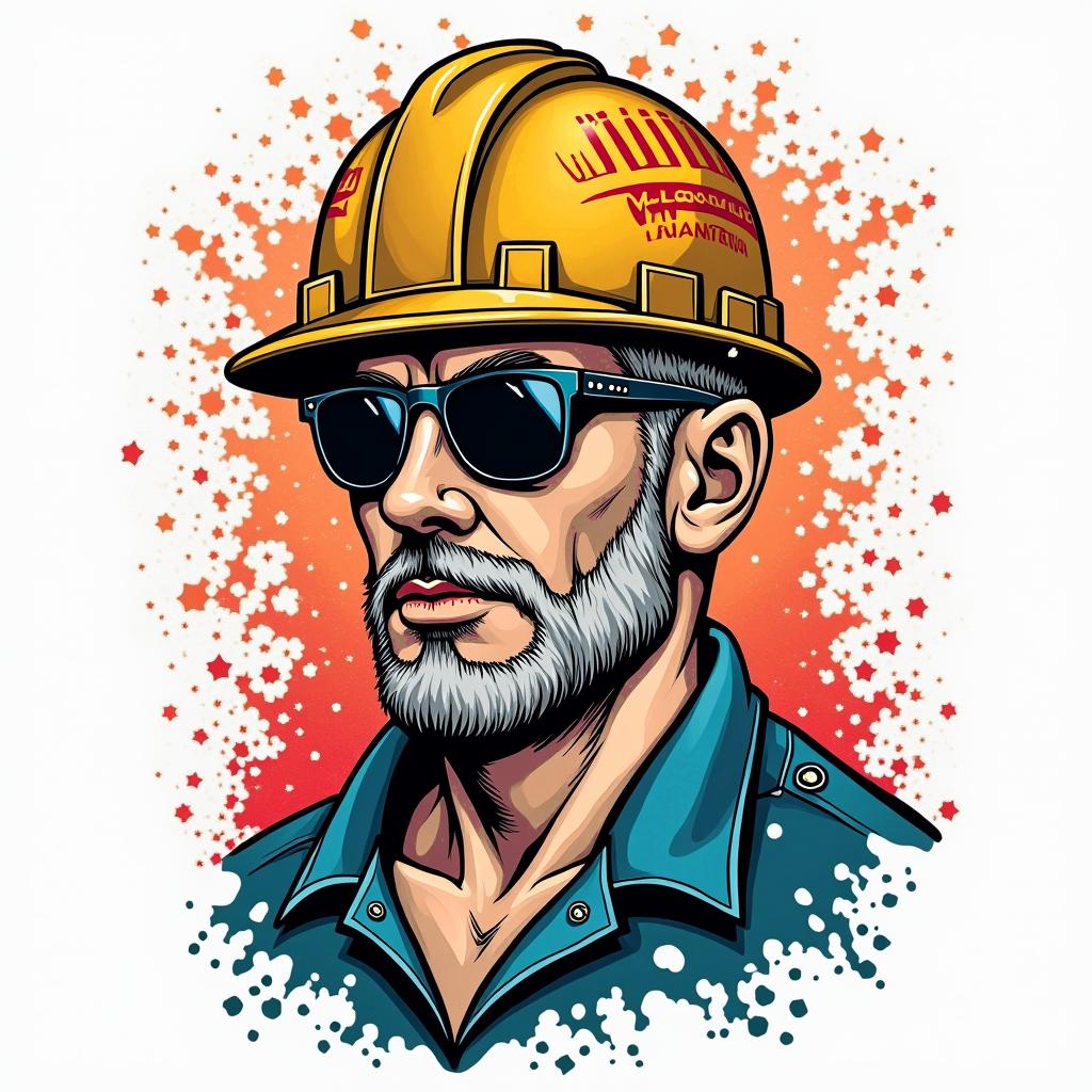 Construction company named “Collins Constructionin pop art style tattoo, featuring bold and vibrant colors, exaggerated outlines, iconic imagery, inspired by comic books and speech bubbles, comic book characters, retro pop culture - Variation 37