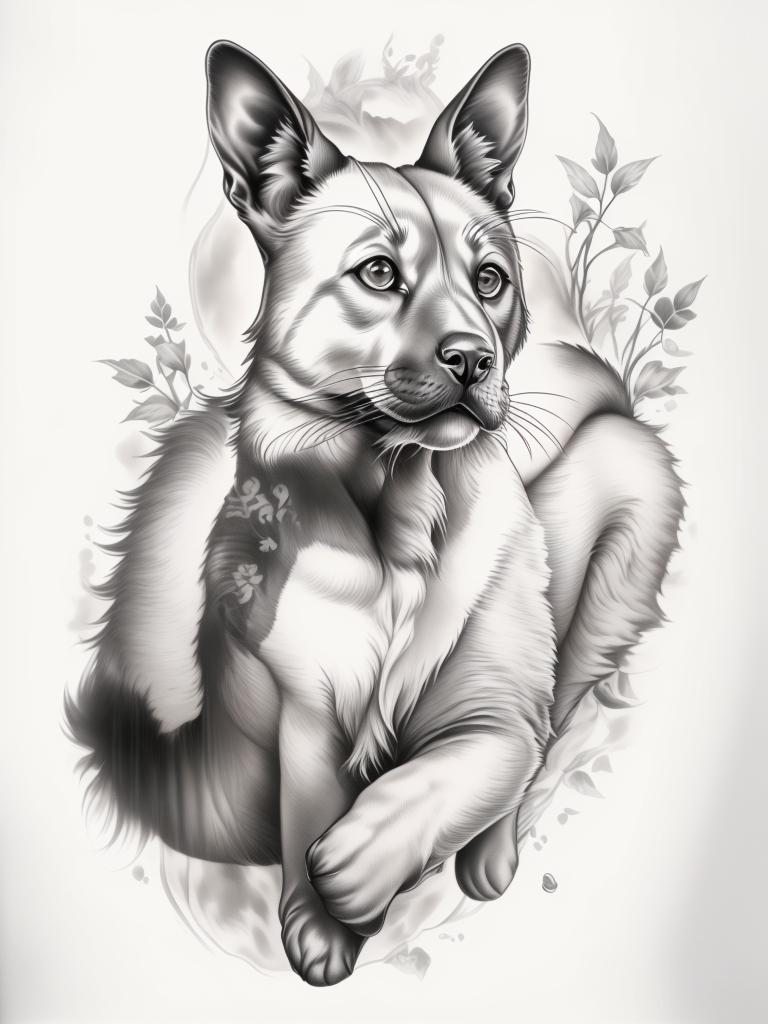 A highly detailed and lifelike composition, tattoo art, realism style, ultra-high resolution, smooth gradients and intricate textures, monochromatic black-and-gray tones, diffused soft lighting for natural depth.undefined - Variation 4