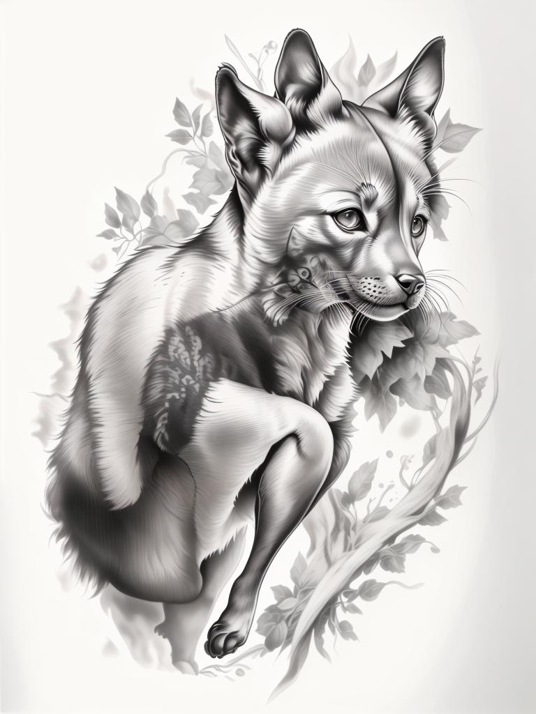A highly detailed and lifelike composition, tattoo art, realism style, ultra-high resolution, smooth gradients and intricate textures, monochromatic black-and-gray tones, diffused soft lighting for natural depth.undefined - Variation 2
