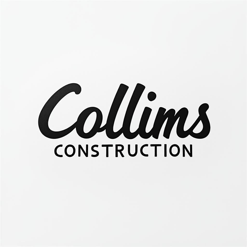 Construction company named “Collins Constructionminimalist text-based tattoo, Monospace font ultra-realistic, perfectly placed, high-quality font design, photo-realistic shading, 8k, high quality, finely detailed typograph - Variation 44