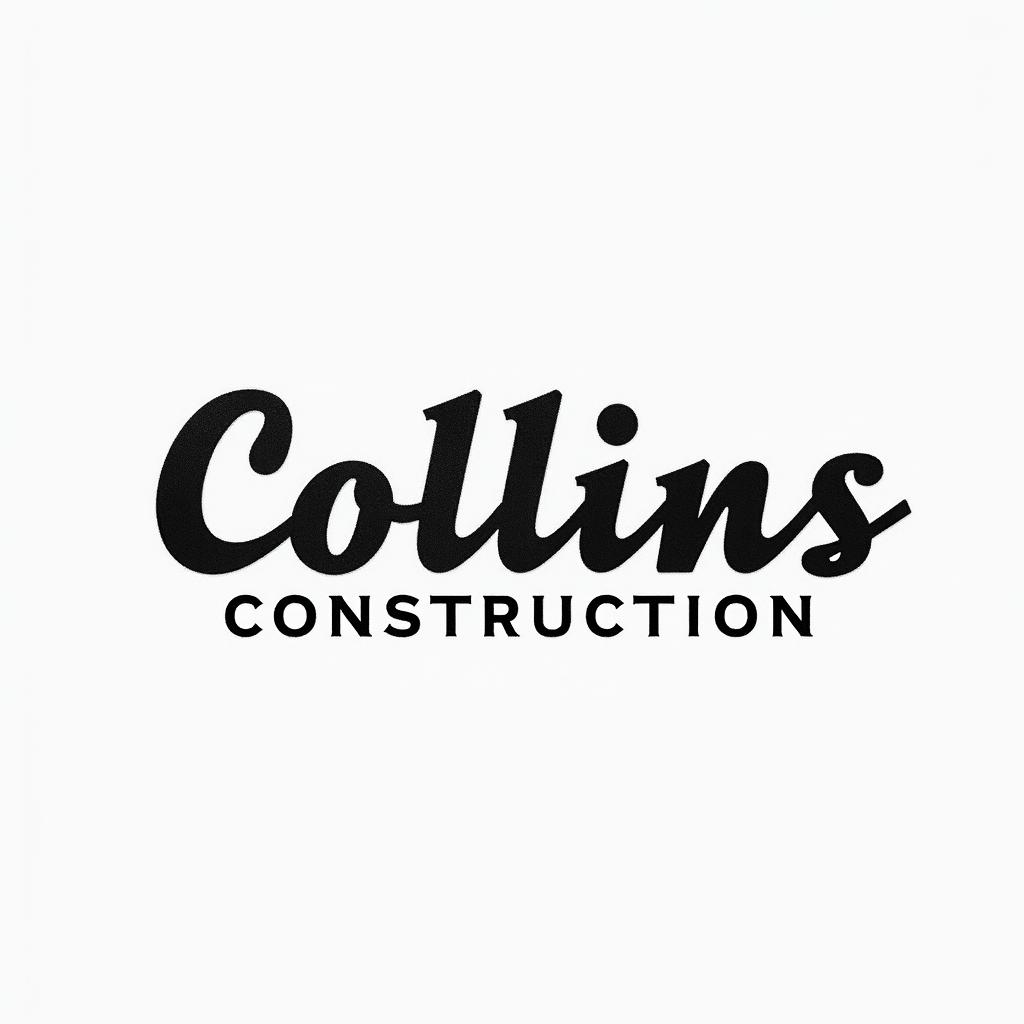 Construction company named “Collins Constructionminimalist text-based tattoo, Monospace font ultra-realistic, perfectly placed, high-quality font design, photo-realistic shading, 8k, high quality, finely detailed typograph - Variation 42