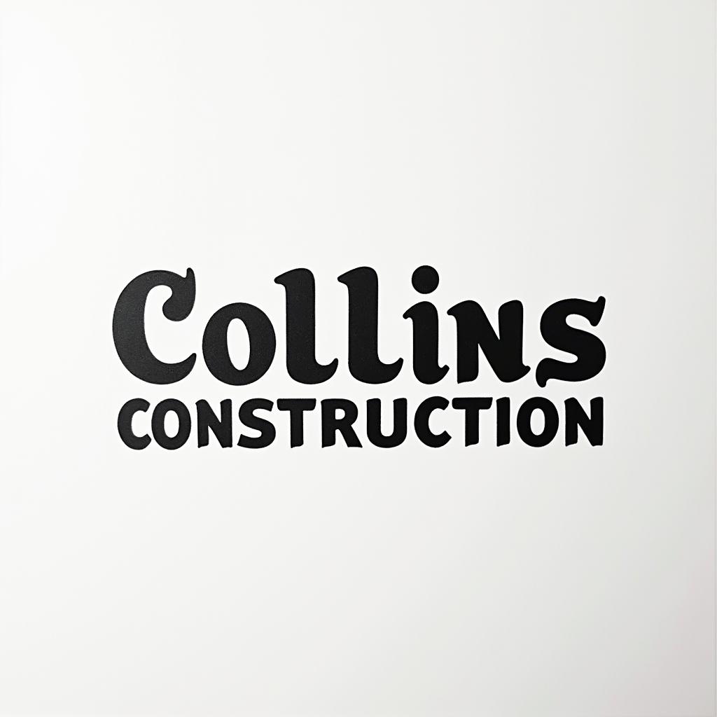 Construction company named “Collins Constructionminimalist text-based tattoo, Monospace font ultra-realistic, perfectly placed, high-quality font design, photo-realistic shading, 8k, high quality, finely detailed typograph - Variation 41