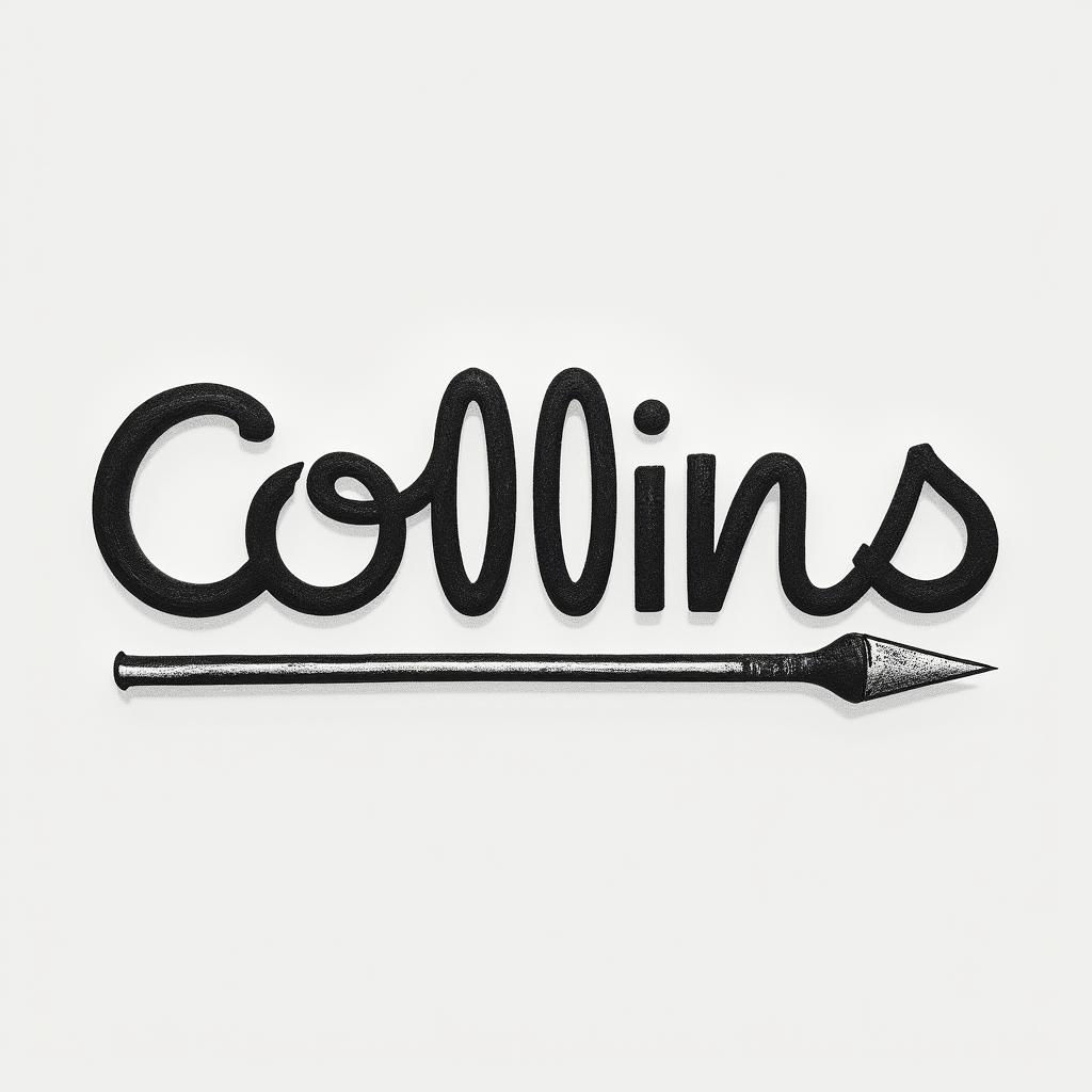 Construction company named “Collins Constructionminimalist text-based tattoo, Monospace font ultra-realistic, perfectly placed, high-quality font design, photo-realistic shading, 8k, high quality, finely detailed typograph - Variation 39