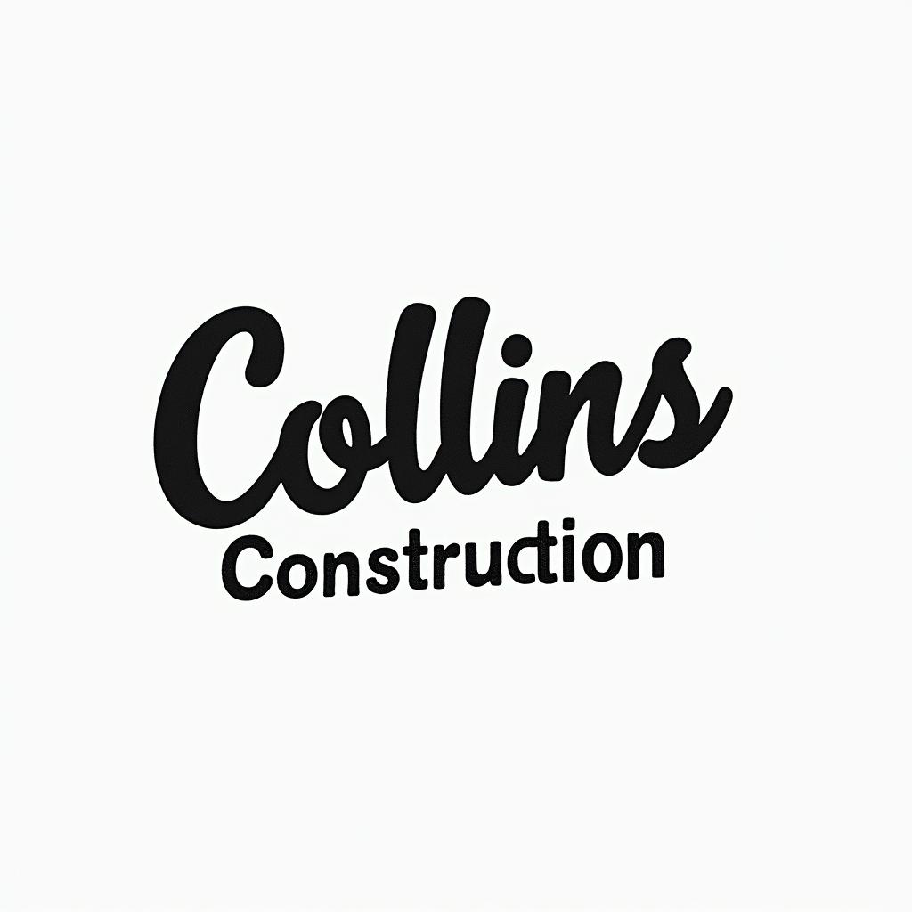 Construction company named “Collins Constructionminimalist text-based tattoo, Monospace font ultra-realistic, perfectly placed, high-quality font design, photo-realistic shading, 8k, high quality, finely detailed typograph - Variation 38
