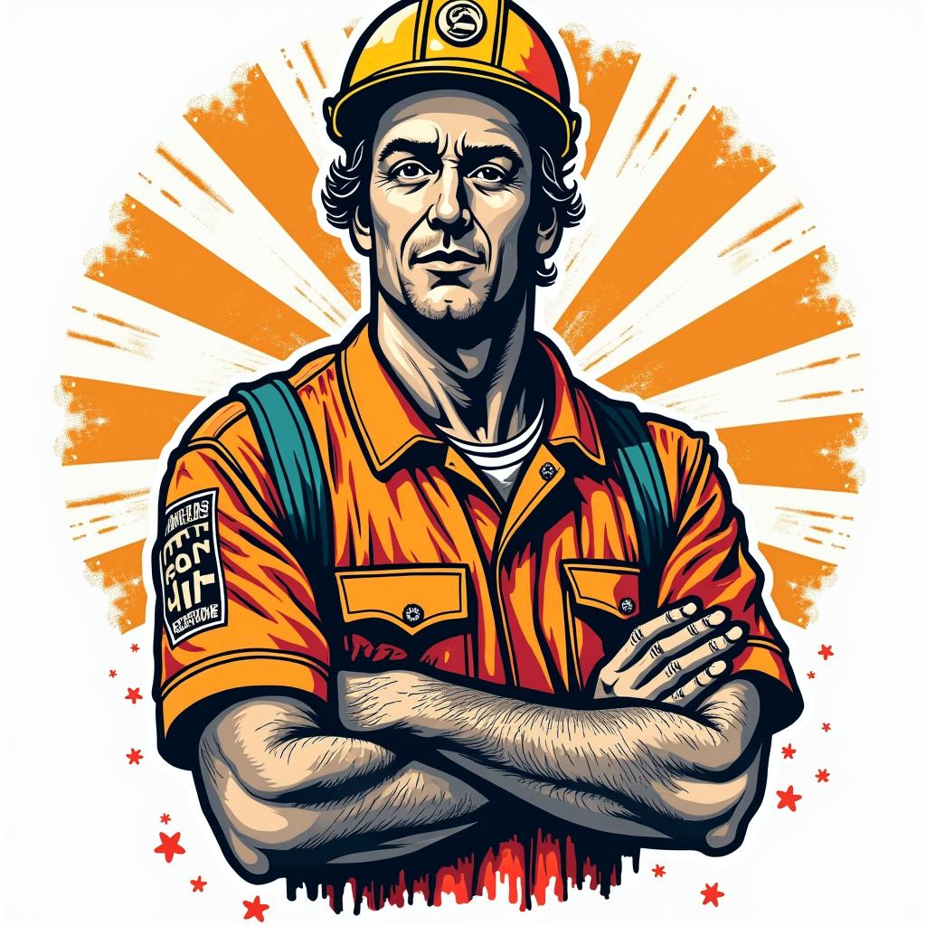 Construction company named “Collins Constructionin pop art style tattoo, featuring bold and vibrant colors, exaggerated outlines, iconic imagery, inspired by comic books and speech bubbles, comic book characters, retro pop culture - Variation 34