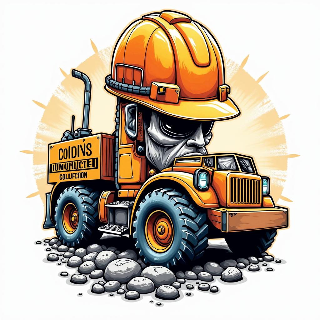 Construction company named “Collins Constructionin pop art style tattoo, featuring bold and vibrant colors, exaggerated outlines, iconic imagery, inspired by comic books and speech bubbles, comic book characters, retro pop culture - Variation 31