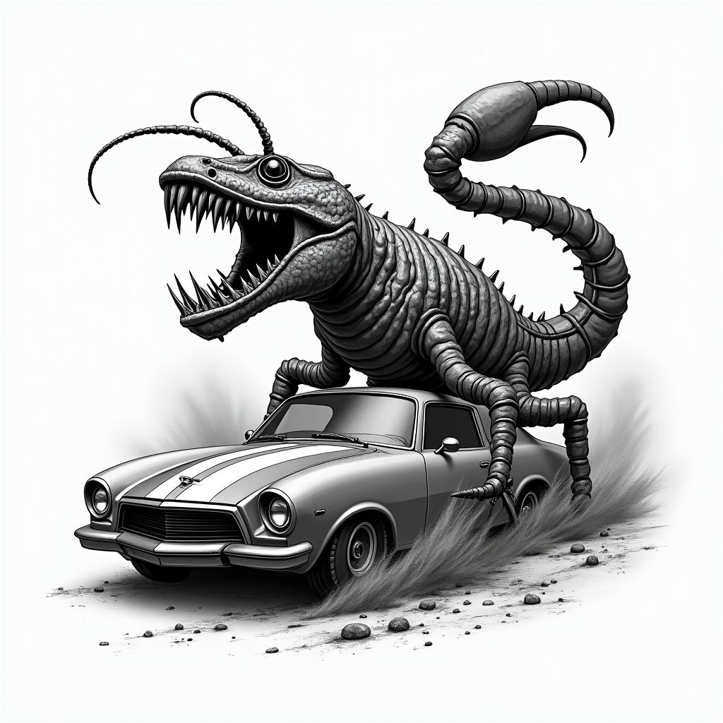 Mario, scorpion, cars, angerhigly detailed tattoo