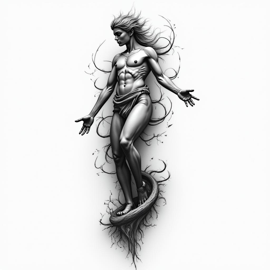 Elevation , growthhigly detailed tattoo