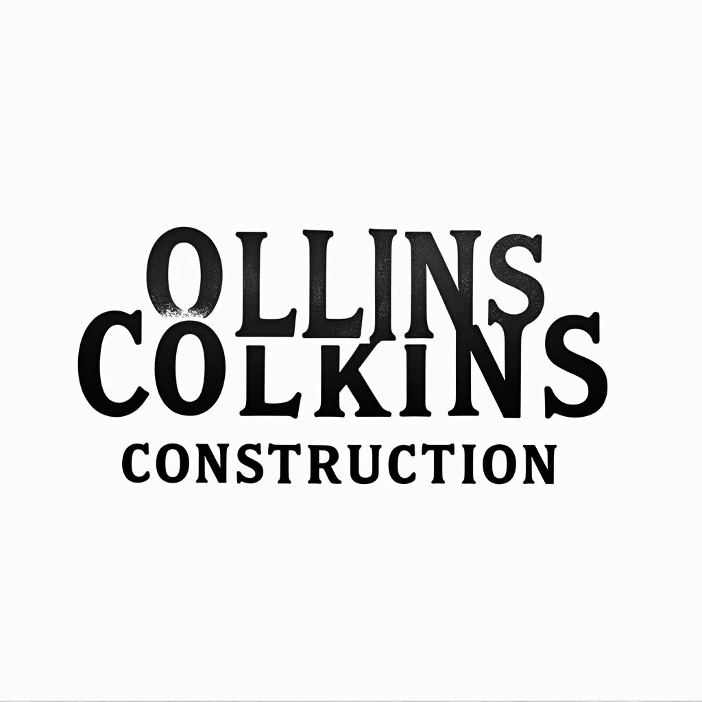 Construction company named “Collins Constructionminimalist text-based tattoo, Monospace font ultra-realistic, perfectly placed, high-quality font design, photo-realistic shading, 8k, high quality, finely detailed typograph - Variation 36