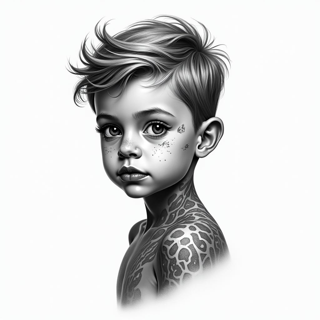 4 kidshigly detailed tattoo