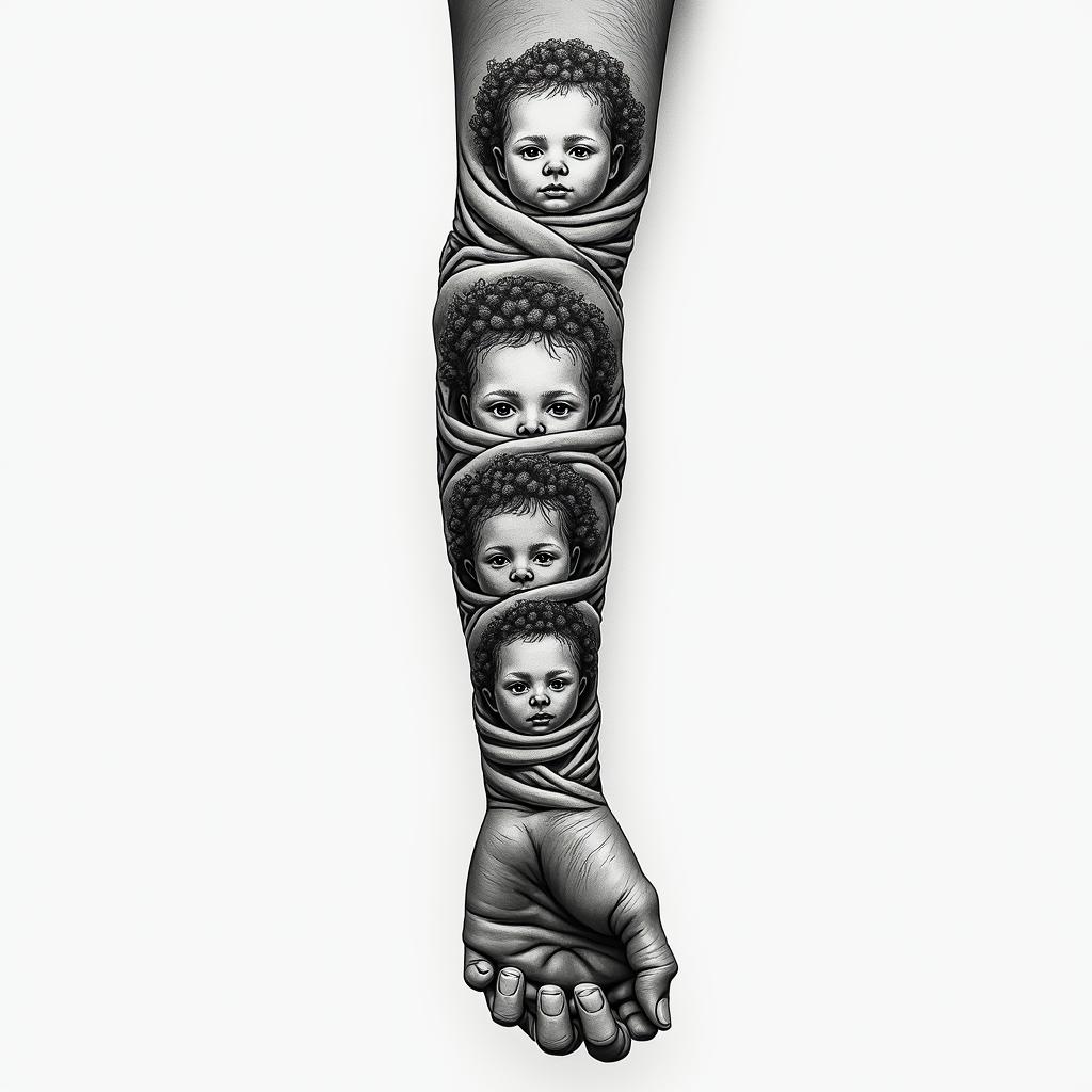 Family over everything forearm wrapped aroundhigly detailed tattoo
