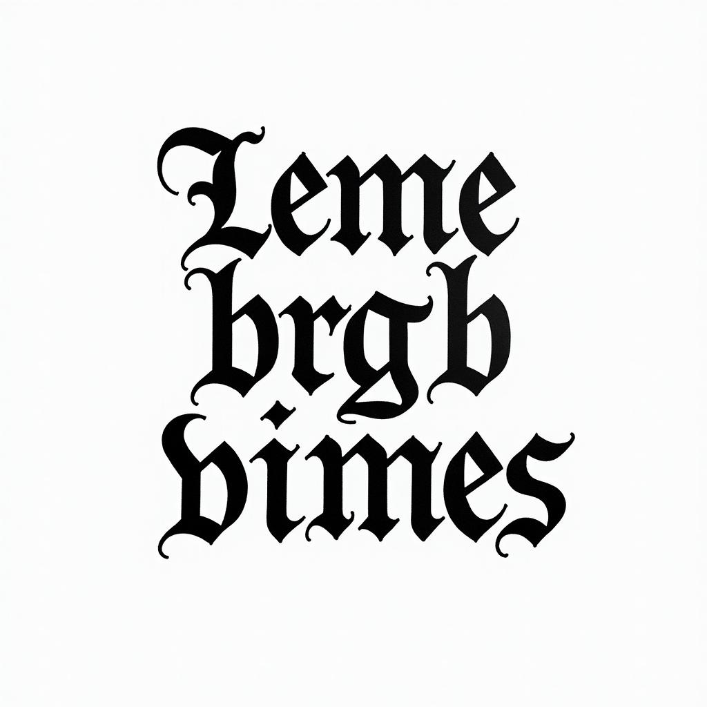 no bad vibestext-based tattoo, gothic font ultra-realistic, perfectly placed, high-quality font design, photo-realistic shading, 8k, high quality, finely detailed typography - Variation 4