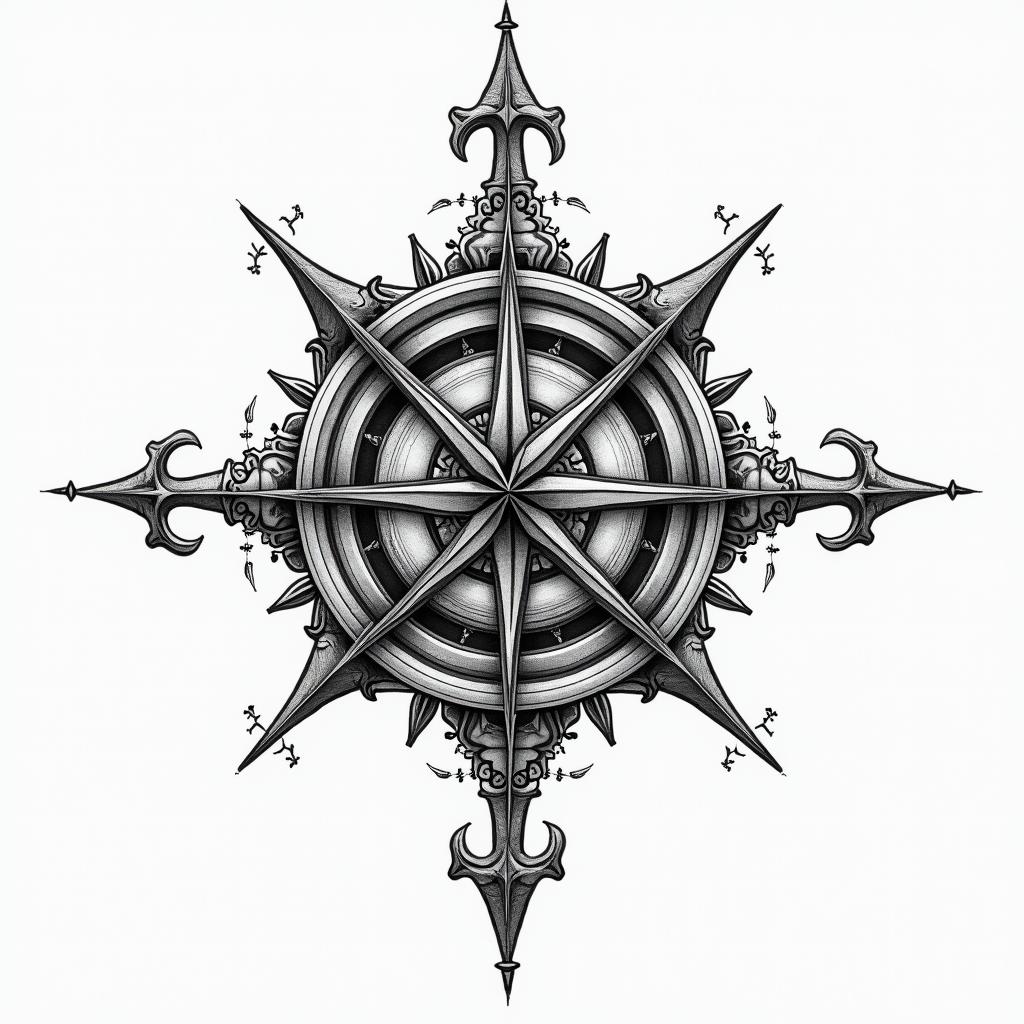 Follow your inner compass writinghigly detailed tattoo