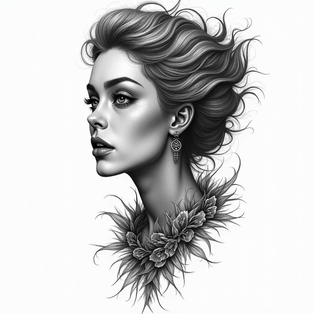 Resiliencein bohemian style tattoo, 8k