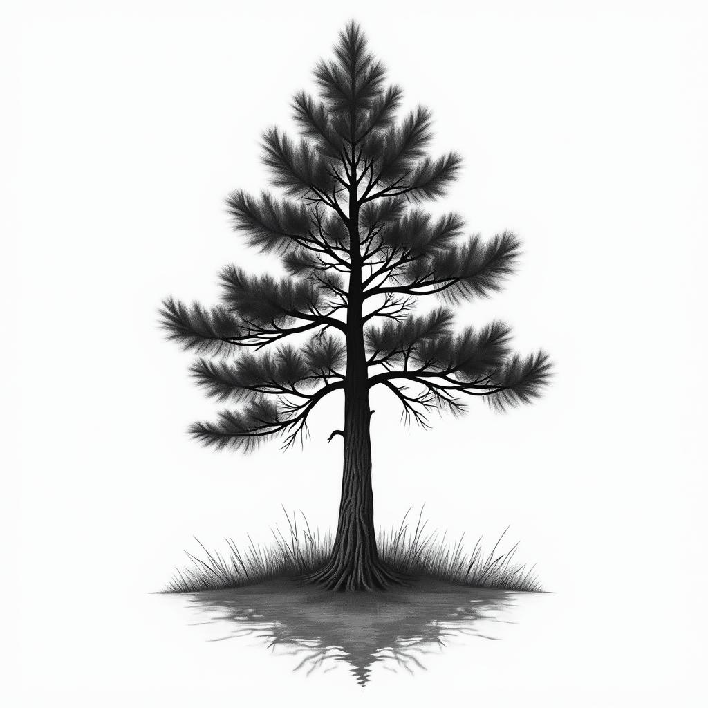Cypress treehigly detailed tattoo - Variation 4