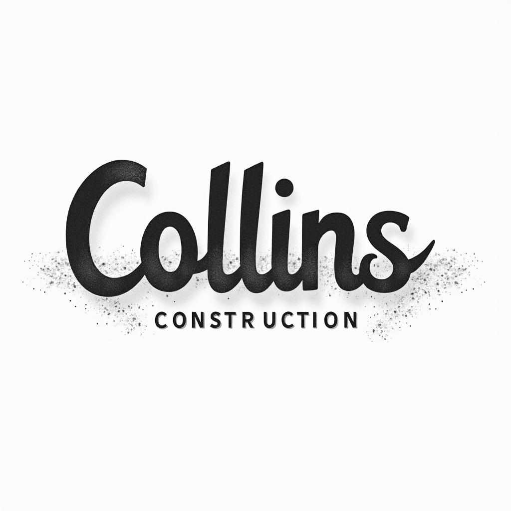Construction company named “Collins Constructionminimalist text-based tattoo, Monospace font ultra-realistic, perfectly placed, high-quality font design, photo-realistic shading, 8k, high quality, finely detailed typograph - Variation 28
