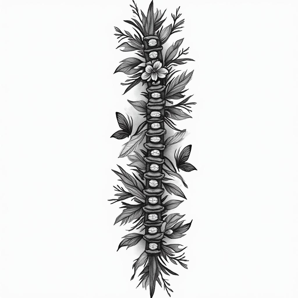 Spine tattoo that incorporates this Psalm 46:5 God is within her, she will not fall; God will help her at break of day.

flowers roses and carnelian with butterflieshigly detailed tattoo