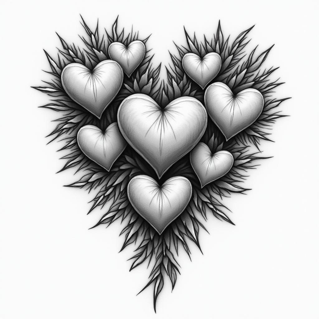7 heartshigly detailed tattoo - Variation 4