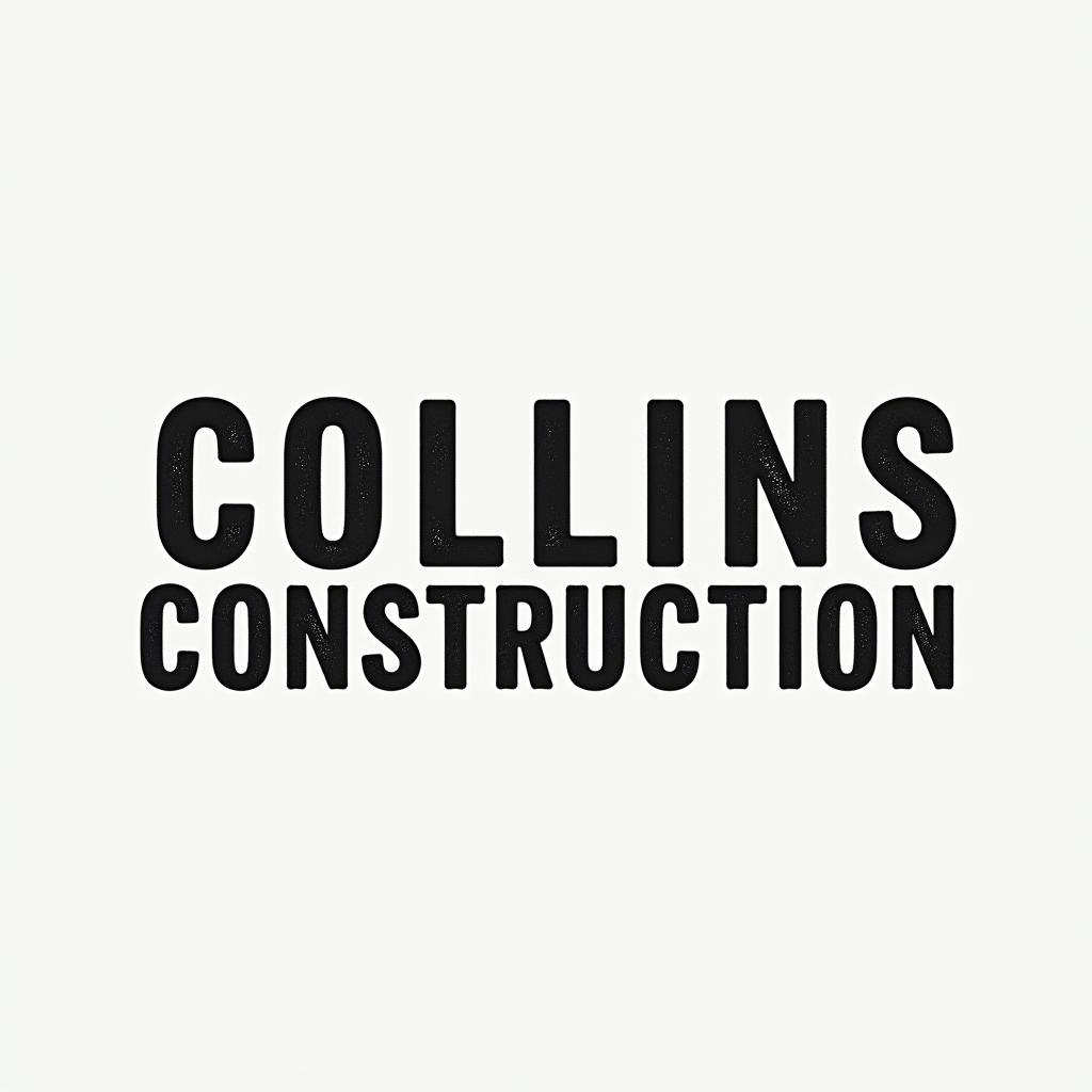 Construction company named “Collins Constructionminimalist text-based tattoo, Monospace font ultra-realistic, perfectly placed, high-quality font design, photo-realistic shading, 8k, high quality, finely detailed typograph - Variation 18