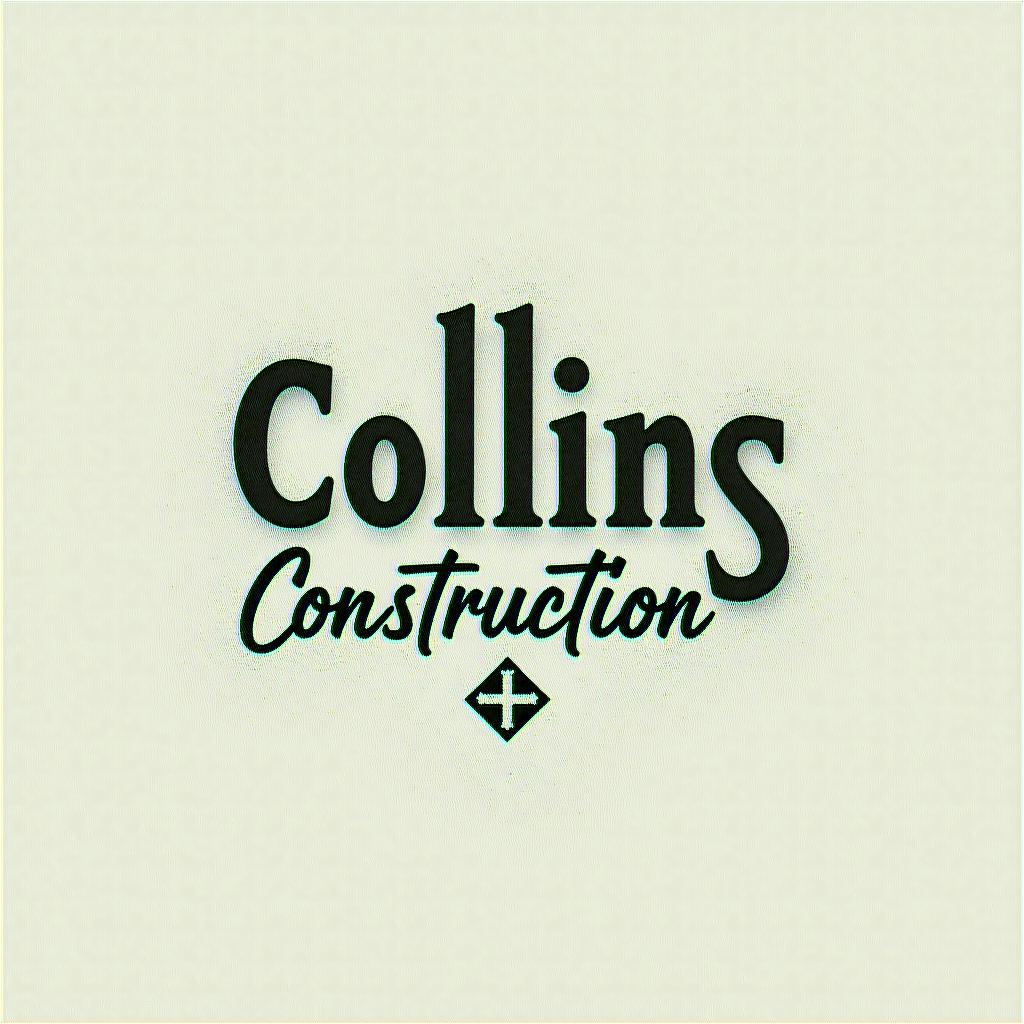 Construction company named “Collins Constructionminimalist text-based tattoo, Monospace font ultra-realistic, perfectly placed, high-quality font design, photo-realistic shading, 8k, high quality, finely detailed typograph - Variation 20