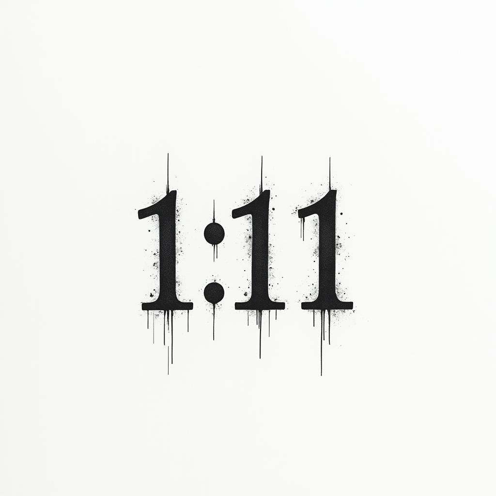 My favorite person 11:11minimalist text-based tattoo, Monospace font ultra-realistic, perfectly placed, high-quality font design, photo-realistic shading, 8k, high quality, finely detailed typograph