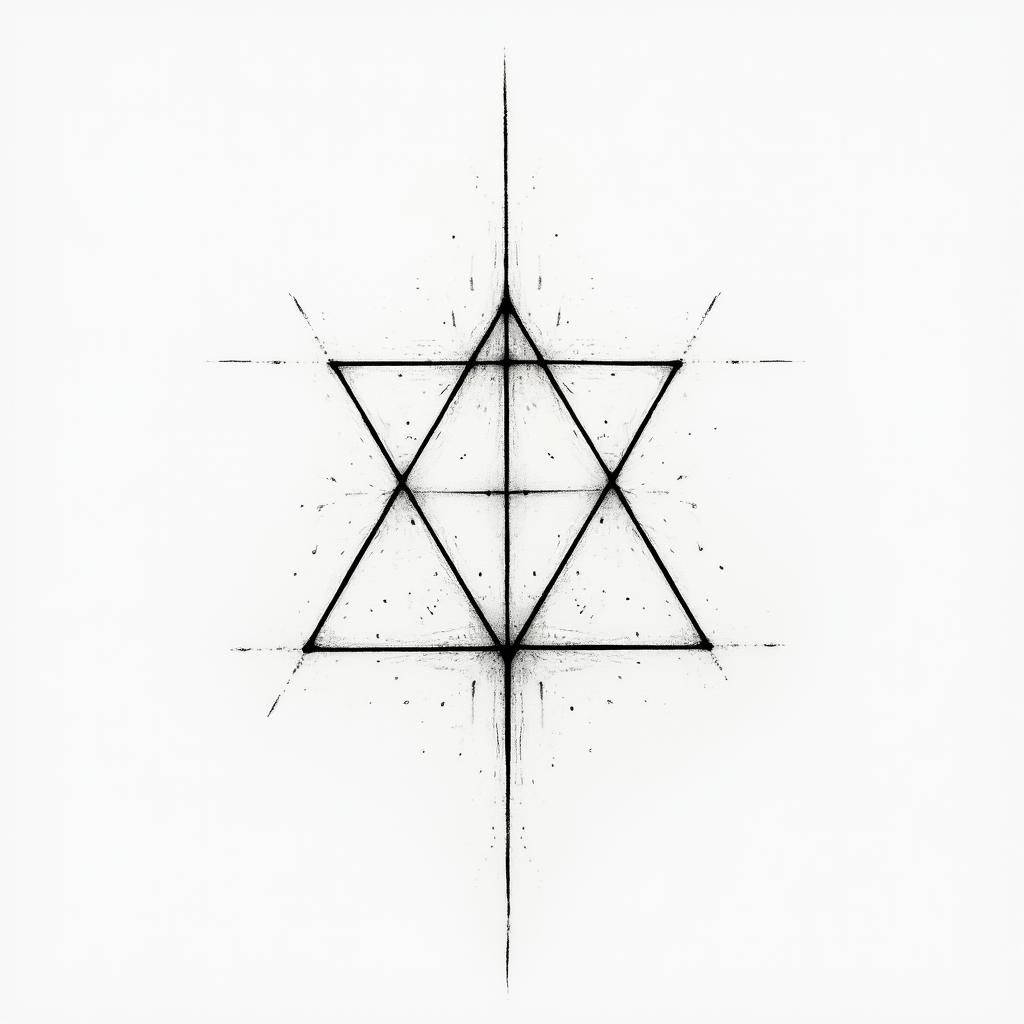 Fitdancein minimalist style tattoo, featuring simple shapes and fine lines, with minimal shading and details, tiny triangles, creating a sense of balance and harmony - Variation 4