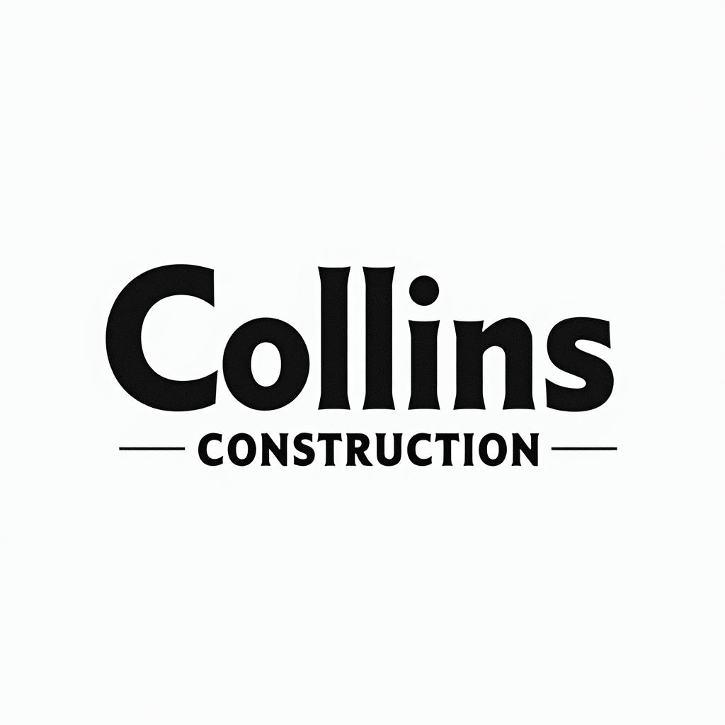 Construction company named “Collins Constructionminimalist text-based tattoo, Monospace font ultra-realistic, perfectly placed, high-quality font design, photo-realistic shading, 8k, high quality, finely detailed typograph - Variation 16