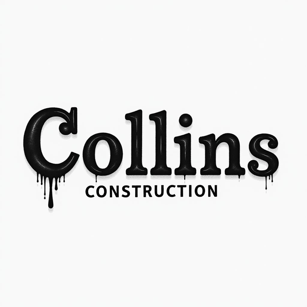 Construction company named “Collins Constructionminimalist text-based tattoo, Monospace font ultra-realistic, perfectly placed, high-quality font design, photo-realistic shading, 8k, high quality, finely detailed typograph - Variation 11