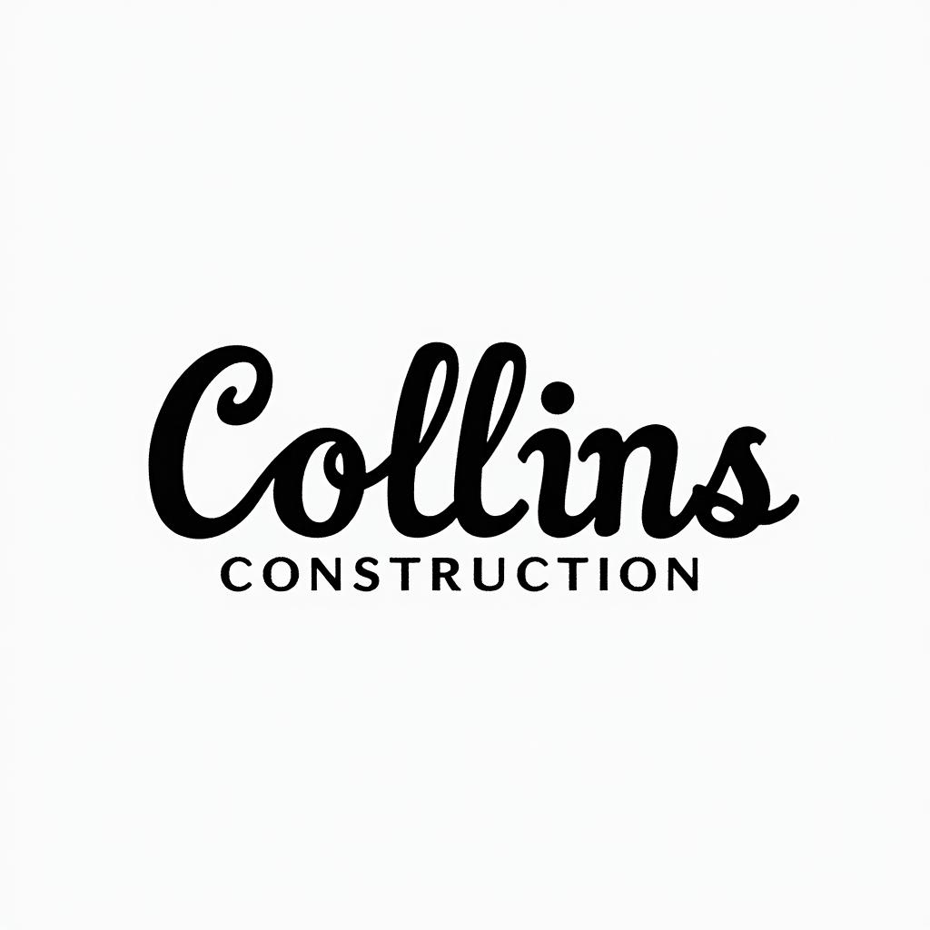 Construction company named “Collins Constructionminimalist text-based tattoo, Monospace font ultra-realistic, perfectly placed, high-quality font design, photo-realistic shading, 8k, high quality, finely detailed typograph - Variation 12