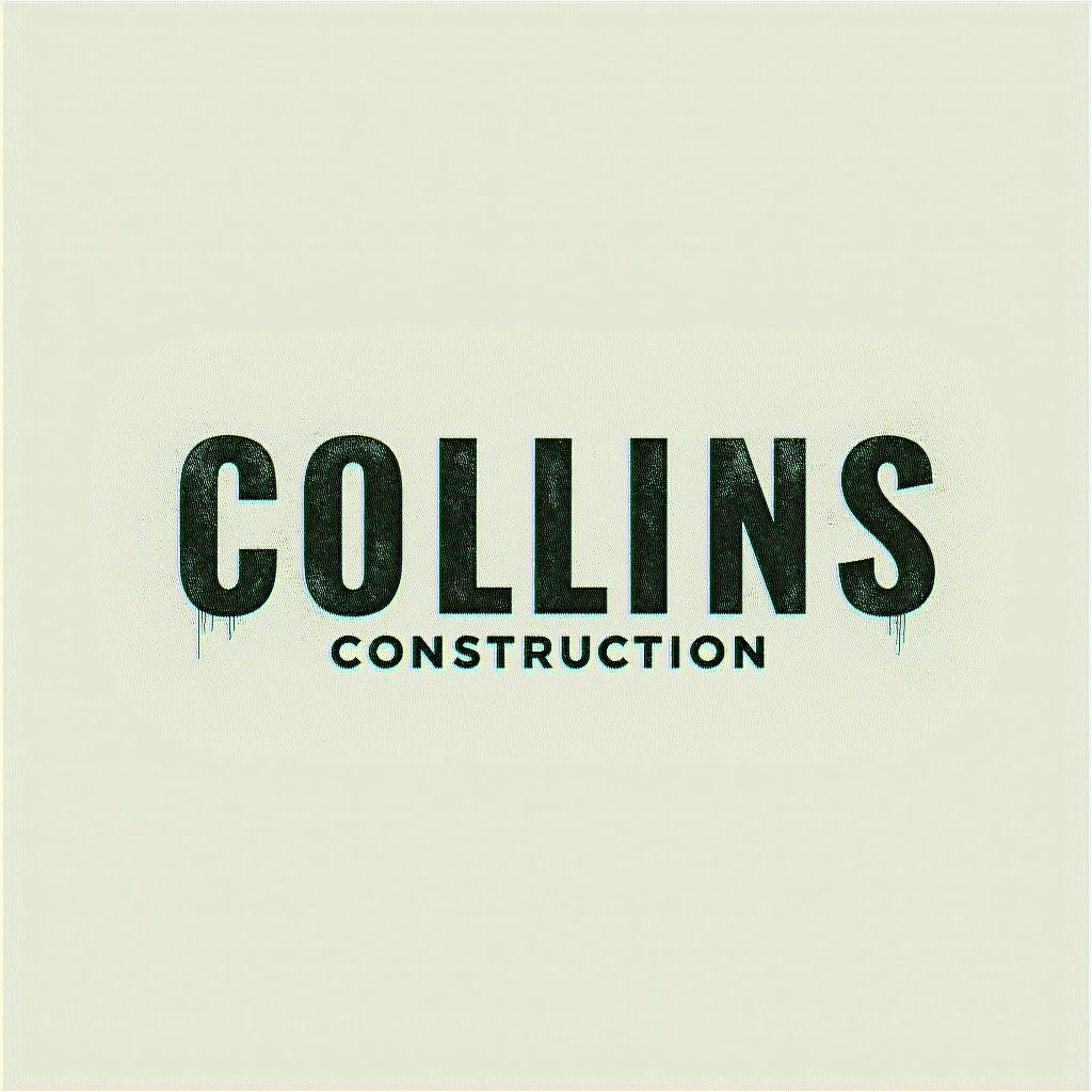 Construction company named “Collins Constructionminimalist text-based tattoo, Monospace font ultra-realistic, perfectly placed, high-quality font design, photo-realistic shading, 8k, high quality, finely detailed typograph - Variation 7
