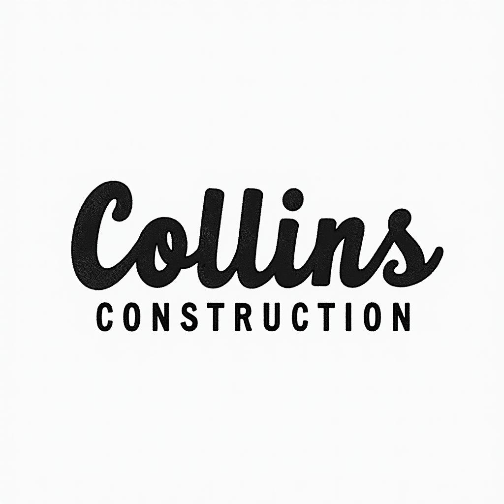Construction company named “Collins Constructionminimalist text-based tattoo, Monospace font ultra-realistic, perfectly placed, high-quality font design, photo-realistic shading, 8k, high quality, finely detailed typograph - Variation 2
