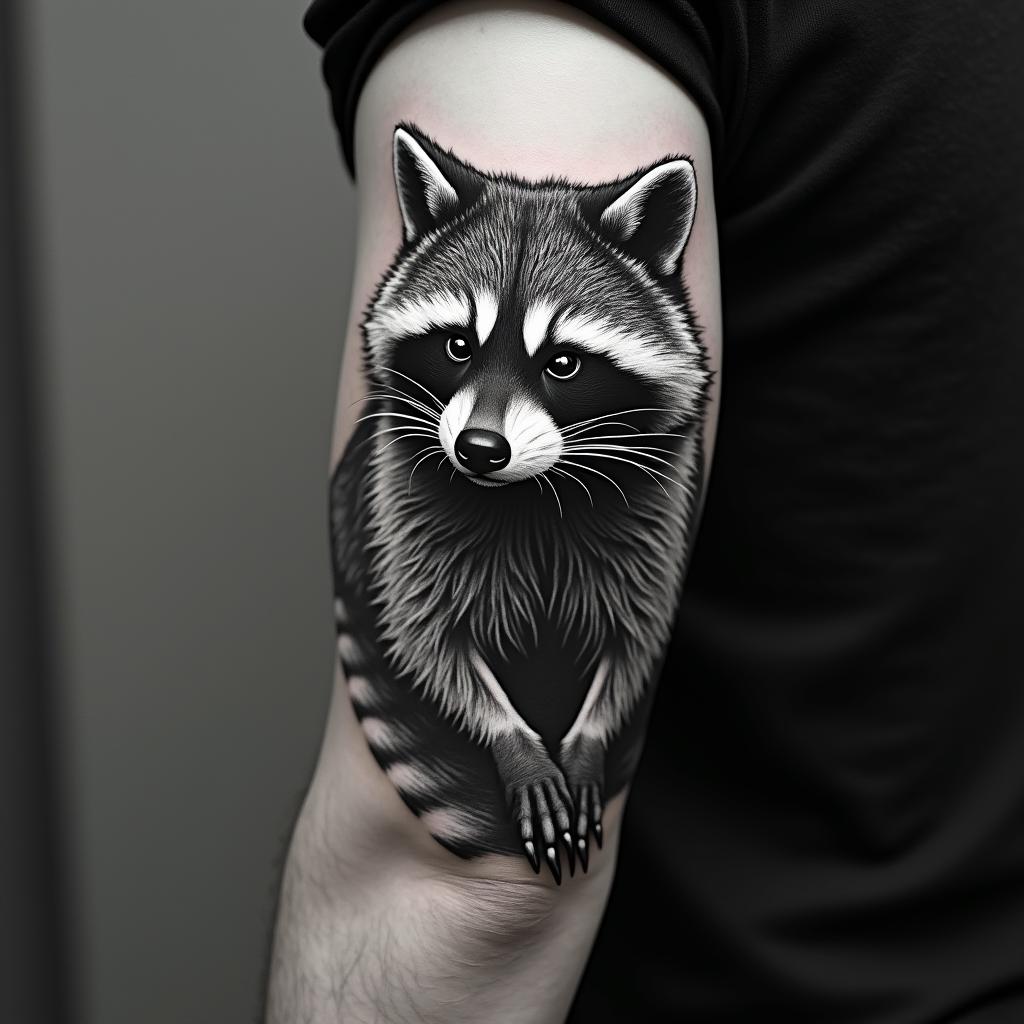 Raccoonhigly detailed tattoo - Variation 4