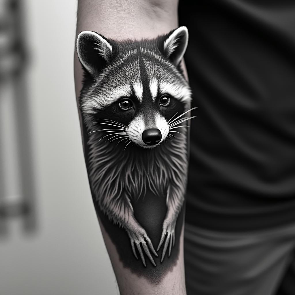 Raccoonhigly detailed tattoo - Variation 3
