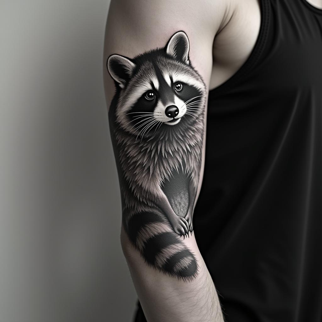 Raccoonhigly detailed tattoo